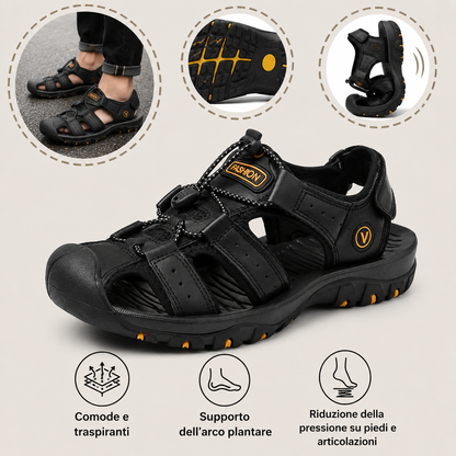 Claywisp 【⏰Nuove scarpe da spiaggia, 40% di sconto oggi!】Realizzate in pelle di vacca di alta qualità, comode e traspirante, alleviano la stanchezza dei piedi. La scarpa estiva perfetta.