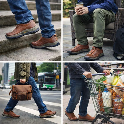 (🎉Ultimo giorno per approfittare dello sconto del 40%, non perdertelo!) 🐂Scarpe ortopediche da uomo, realizzate in pelle di vitello australiana👞 Pelle ✅Cucite a mano, supporto plantare: camminata comoda, allevia il dolore