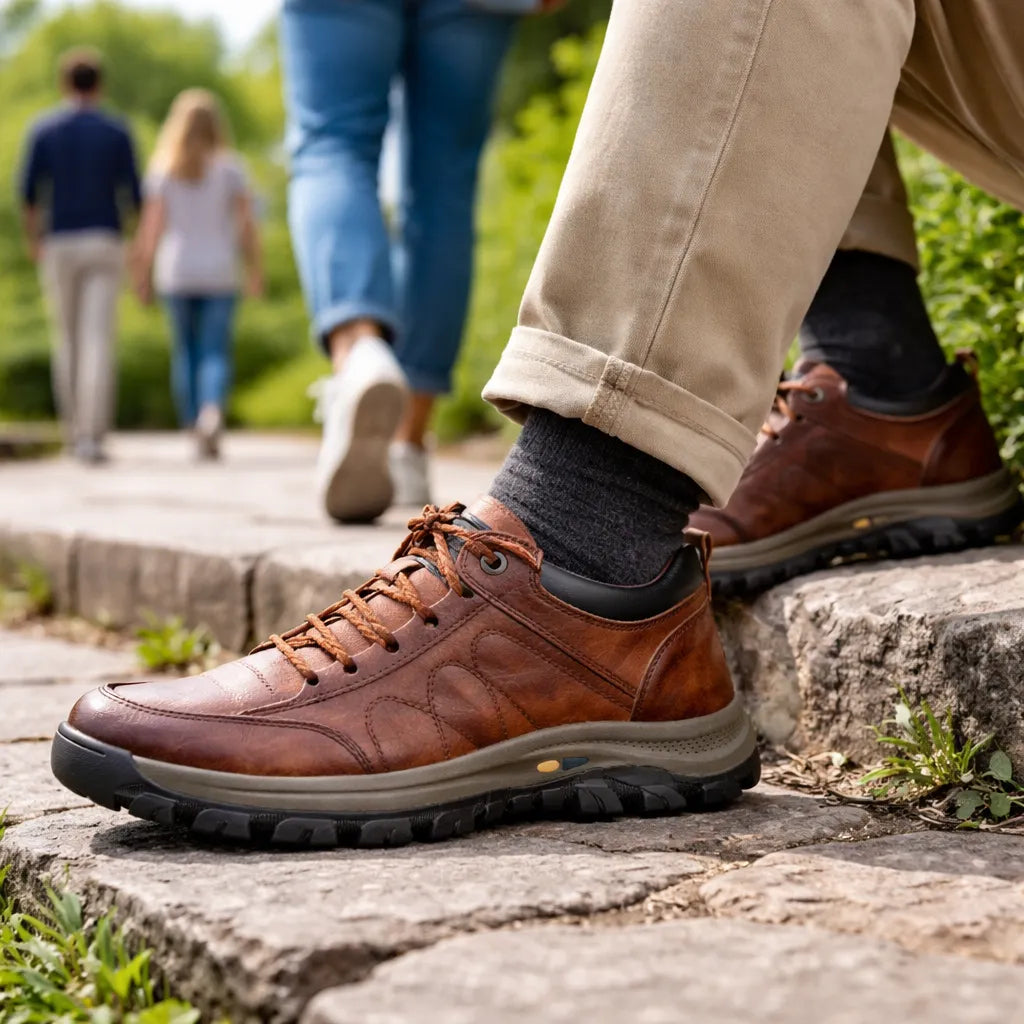 (🎉Ultimo giorno per approfittare dello sconto del 40%, non perdertelo!) 🐂Scarpe ortopediche da uomo, realizzate in pelle di vitello australiana👞 Pelle ✅Cucite a mano, supporto plantare: camminata comoda, allevia il dolore